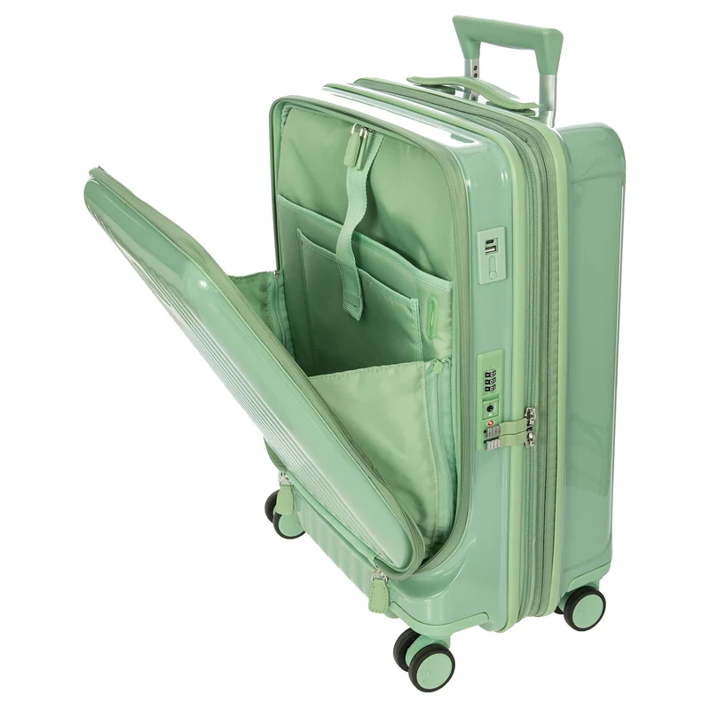 Brics Positano - Trolley de cabina de 4 ruedas 55 cm USB expandible (salbei)