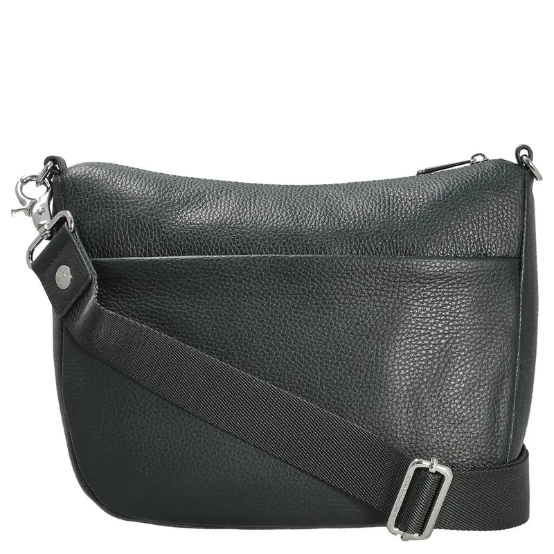 Mandarina Duck Mellow Leather Hobo - Bolso bandolera 28.5 cm (color: escarabajo)