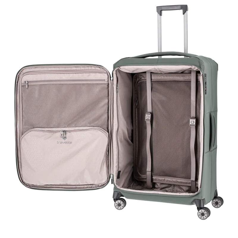 Travelite Priima - Trolley de 4 ruedas L 79 cm expandible (olive)