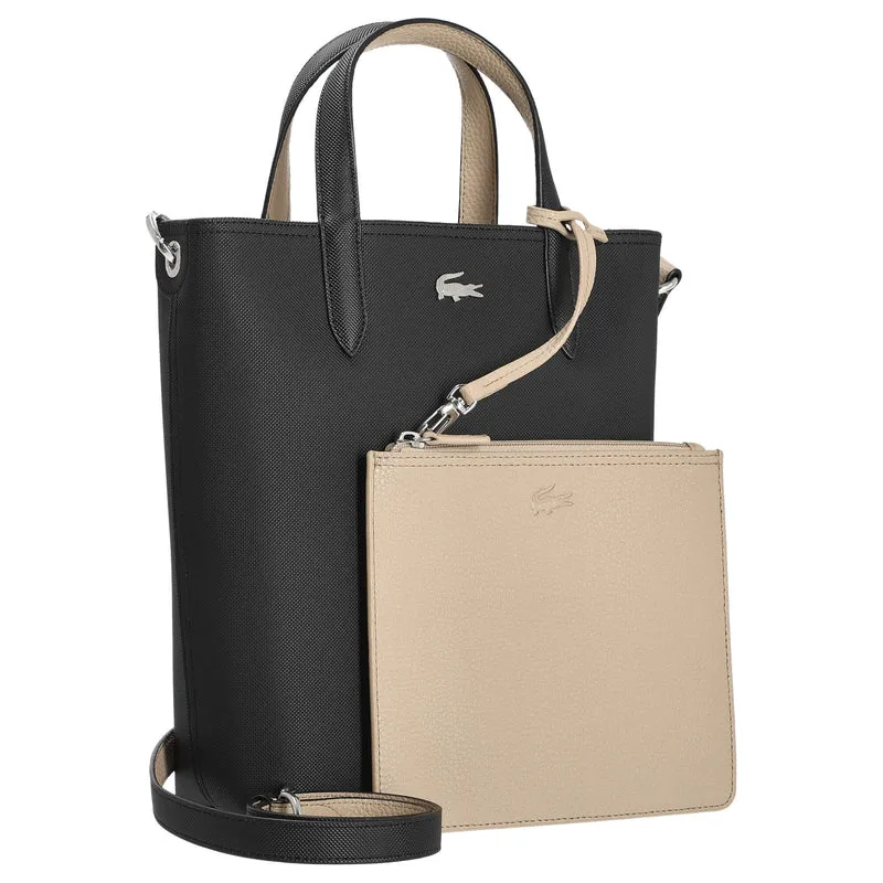 Lacoste Anna - bolso shopper vertical 29 cm (noir krema)