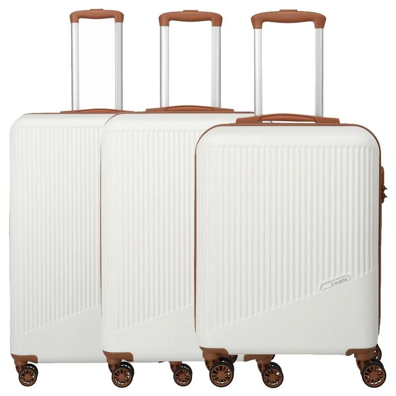 Travelite Bali - Set de trolley con 4 ruedas 3 piezas (weiß/cognac)