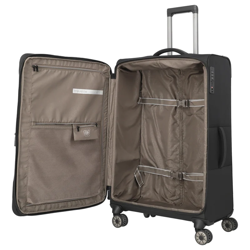 Travelite Crosslite - Trolley XL de 4 ruedas 81 cm expandible (schwarz)