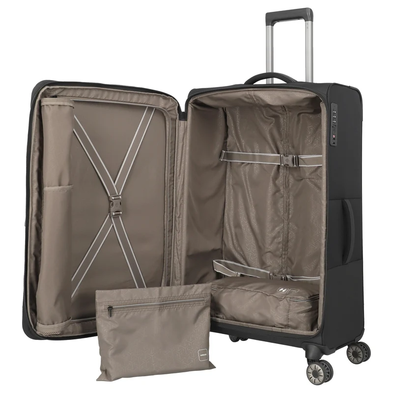 Travelite Crosslite - Trolley XL de 4 ruedas 81 cm expandible (schwarz)