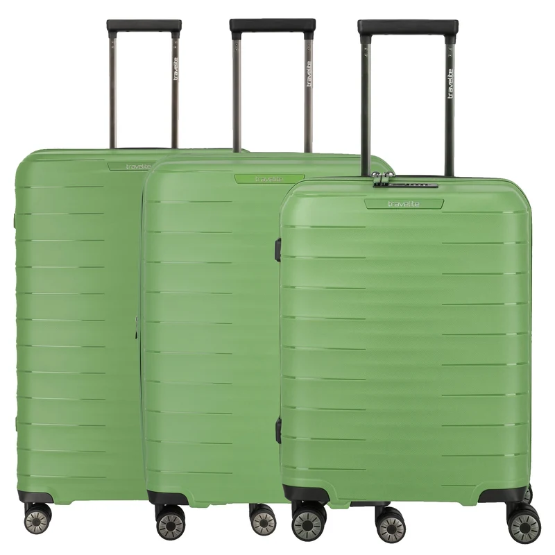 Travelite Mooby - Set de trolley con 4 ruedas L/M/S 3 piezas extendido (grün)