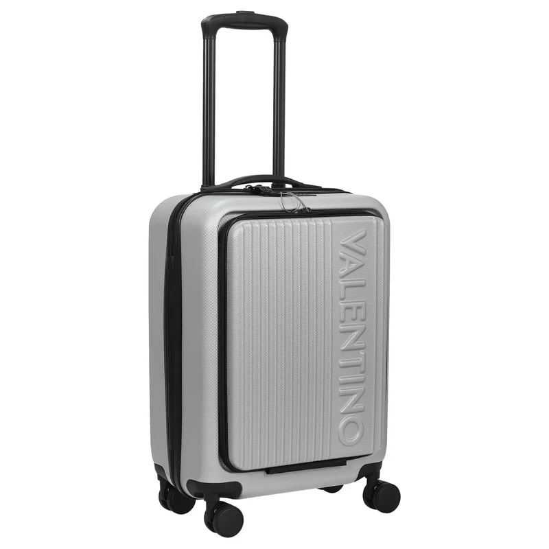 Valentino Bags Lexplor - Trolley de cabina con 4 ruedas y bolsillo delantero 14" 55 cm (silver)
