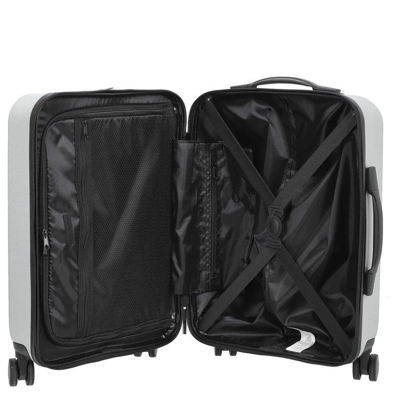 Valentino Bags Lexplor - Trolley de cabina con 4 ruedas y bolsillo delantero 14" 55 cm (silver)