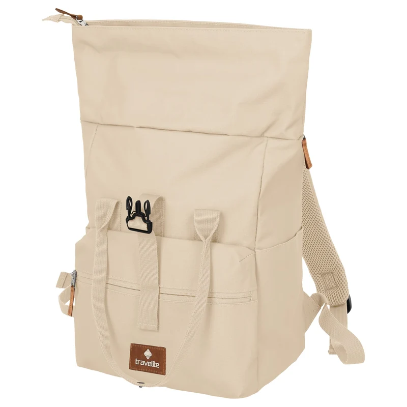 Travelite Basics Short Handle - Rolltop mochila 46 cm expandible (off-white)