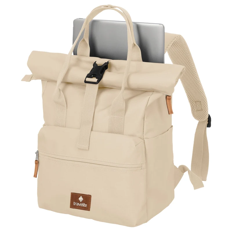Travelite Basics Short Handle - Rolltop mochila 46 cm expandible (off-white)