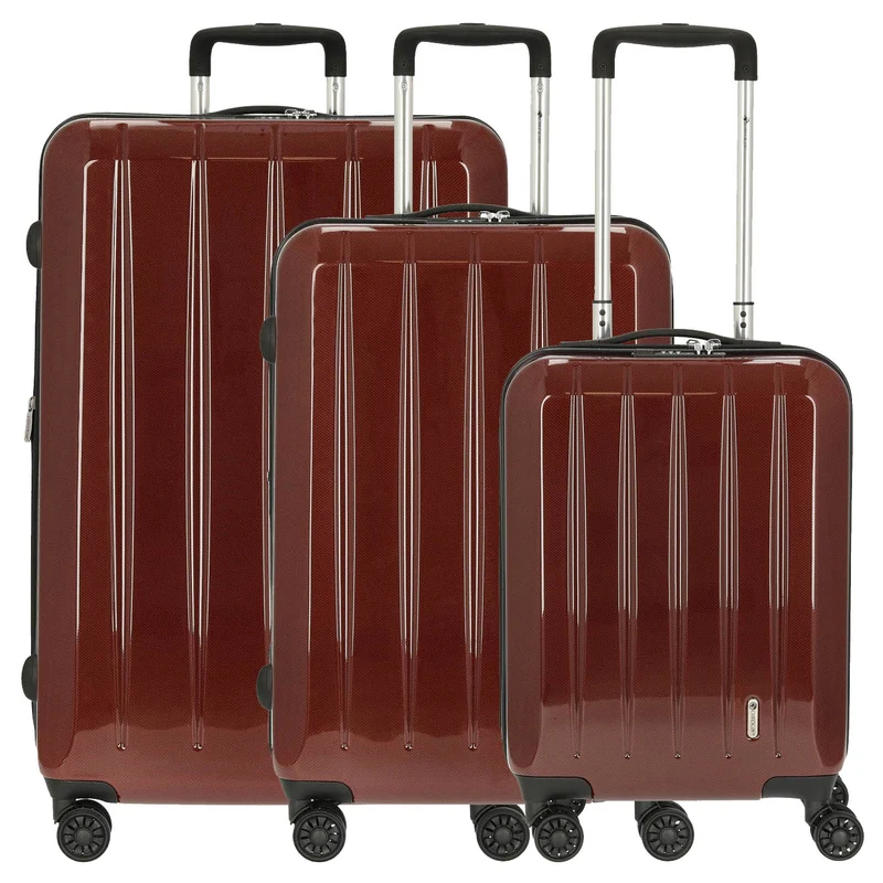 CHECK.IN London 2.0 Set de trolley 3 piezas (carbon rot)