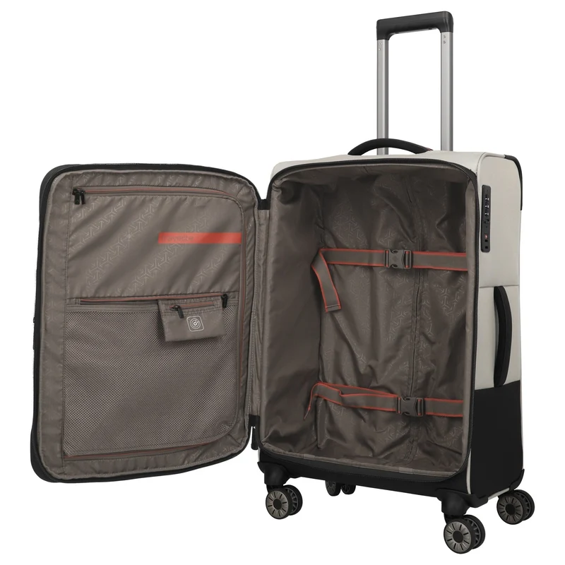 Travelite Crosslite - Trolley de 4 ruedas M 66 cm expandible (natur)