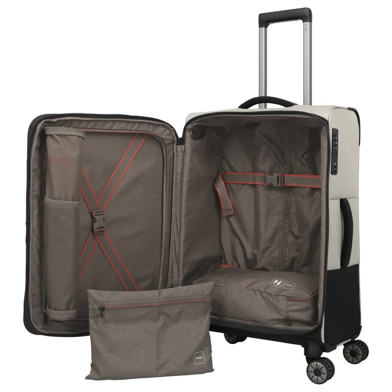 Travelite Crosslite - Trolley de 4 ruedas M 66 cm expandible (natur)