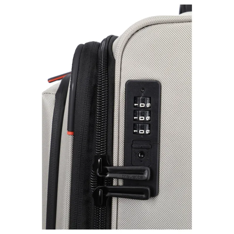 Travelite Crosslite - Trolley de 4 ruedas M 66 cm expandible (natur)