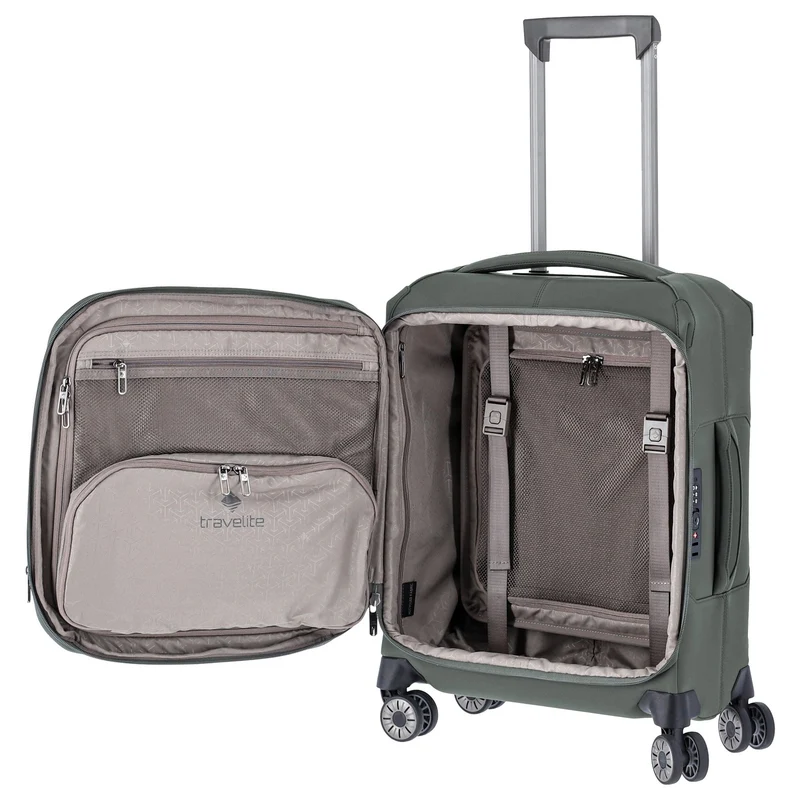 Travelite Priima - Trolley de cabina S 4 ruedas 55 cm expandible (olive)