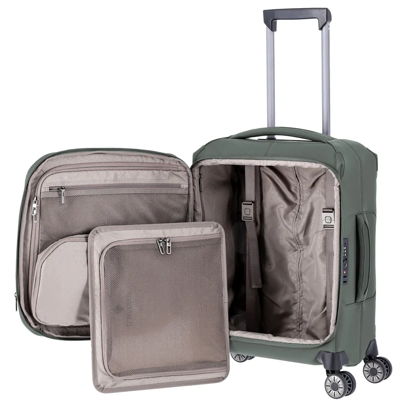 Travelite Priima - Trolley de cabina S 4 ruedas 55 cm expandible (olive)