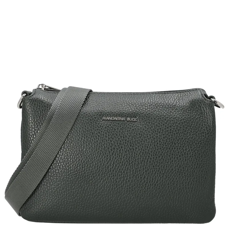 Mandarina Duck Mellow Leather Pochette - Bolso bandolera 23 cm (pine green)