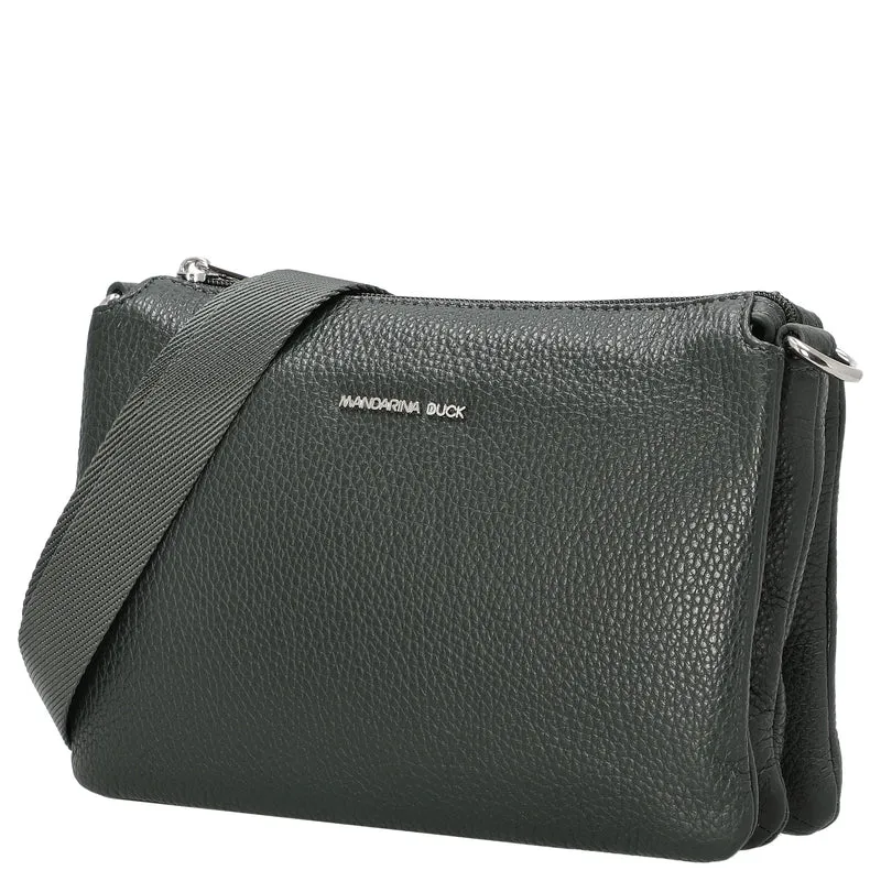 Mandarina Duck Mellow Leather Pochette - Bolso bandolera 23 cm (pine green)