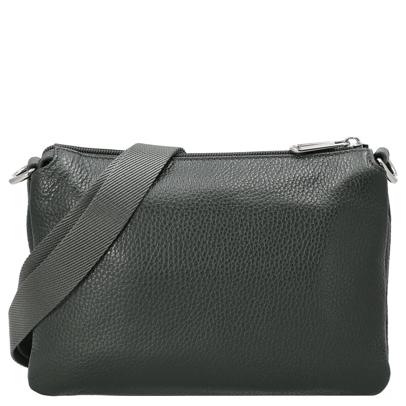 Mandarina Duck Mellow Leather Pochette - Bolso bandolera 23 cm (pine green)