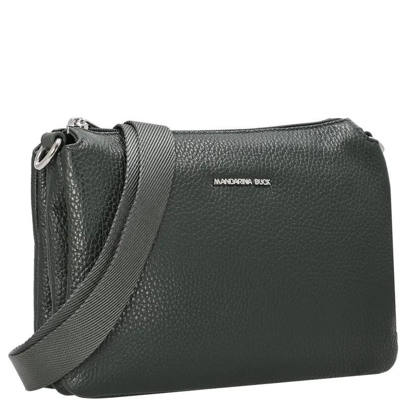 Mandarina Duck Mellow Leather Pochette - Bolso bandolera 23 cm (pine green)