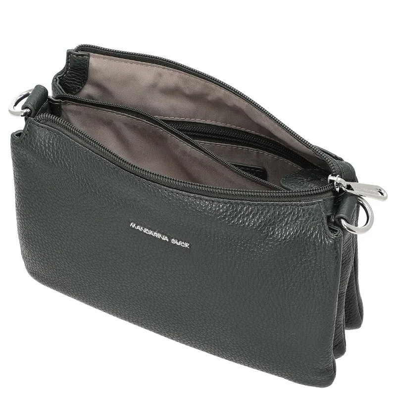 Mandarina Duck Mellow Leather Pochette - Bolso bandolera 23 cm (pine green)