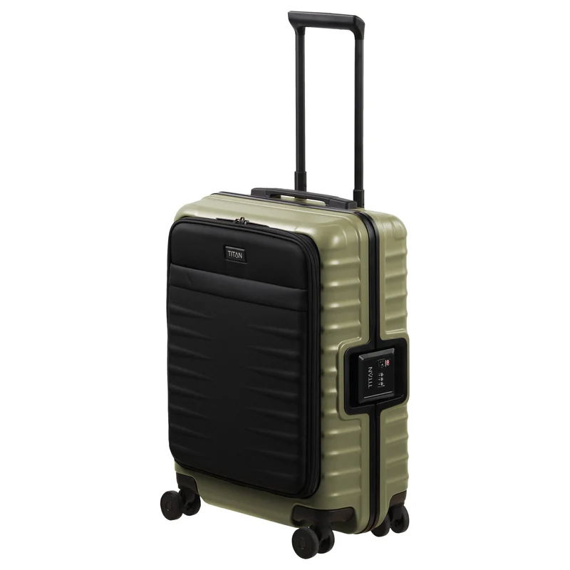 TITAN OVERSEAS - Trolley de cabina S con 4 ruedas 55/23cm con bolsillo delantero (forest green, 55/23 cm)