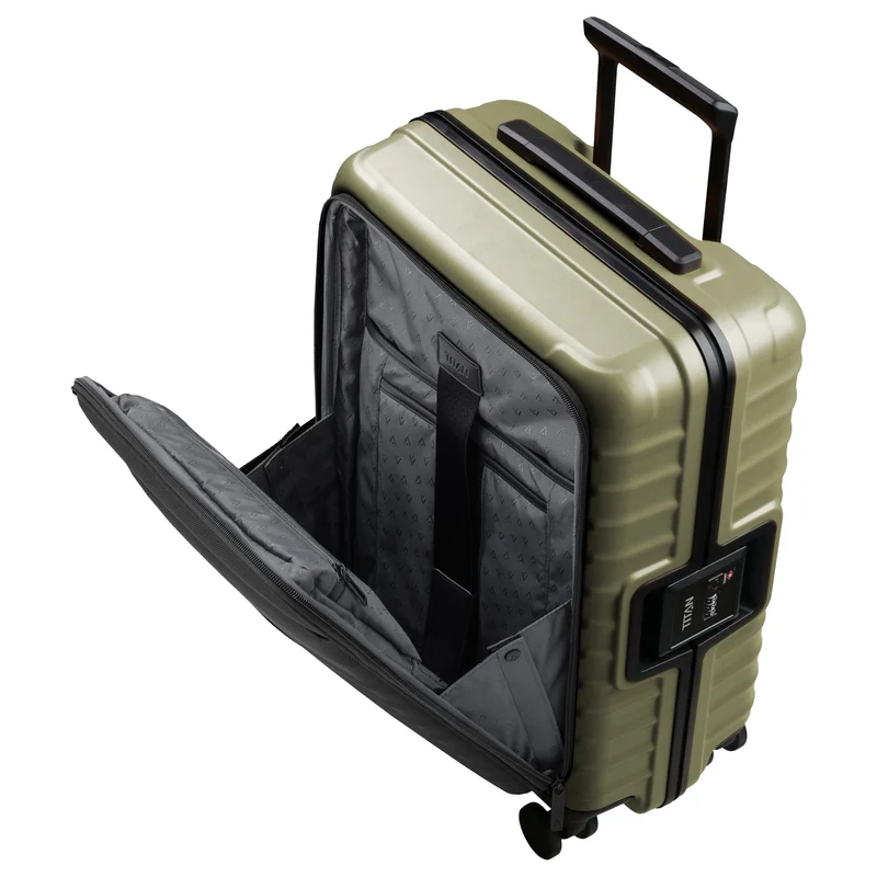 TITAN OVERSEAS - Trolley de cabina S con 4 ruedas 55/23cm con bolsillo delantero (forest green, 55/23 cm)