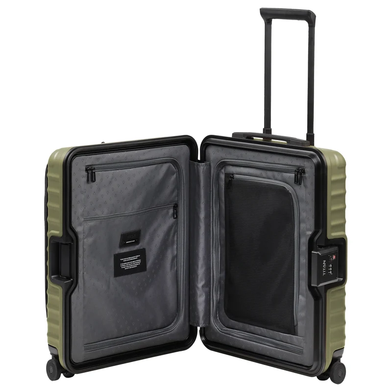 TITAN OVERSEAS - Trolley de cabina S con 4 ruedas 55/23cm con bolsillo delantero (forest green, 55/23 cm)