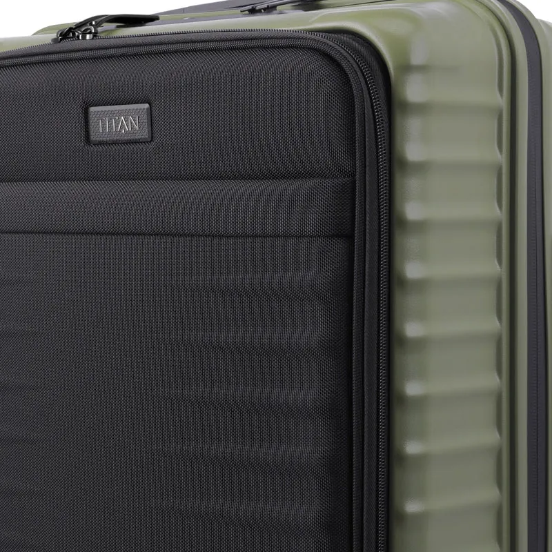 TITAN UPGRADE - Trolley de cabina con 4 ruedas S 55/23 cm mit Vortasche (forest green)