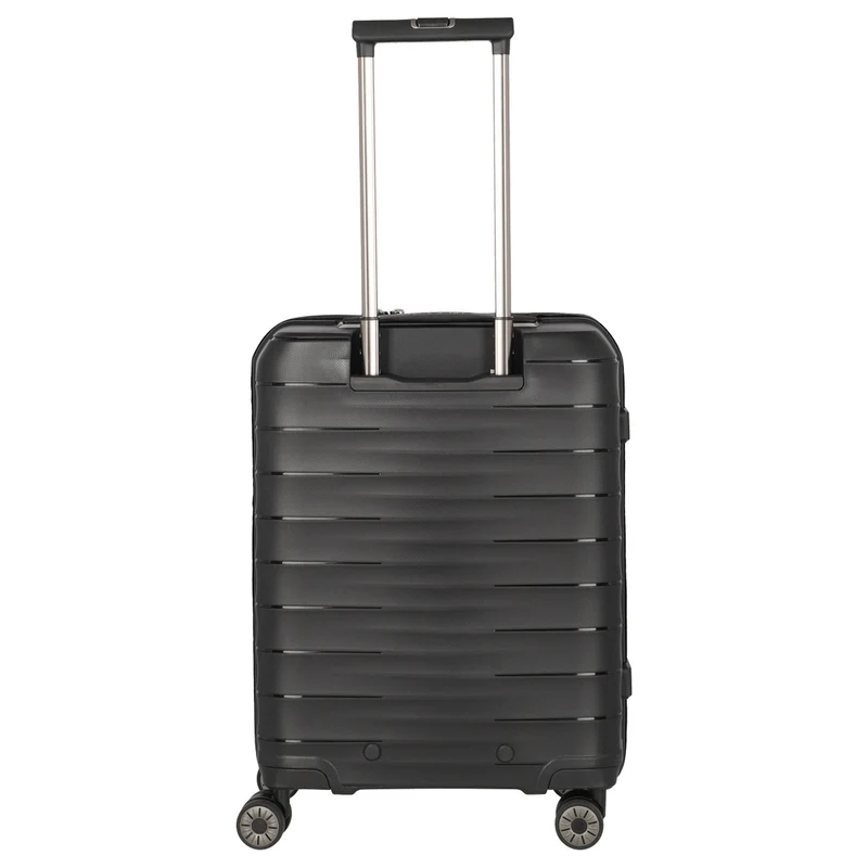 Travelite Mooby - Trolley de cabina con 4 ruedas y bolsillo delantero S 55 cm (black)