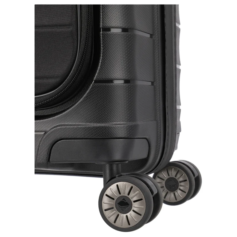 Travelite Mooby - Trolley de cabina con 4 ruedas y bolsillo delantero S 55 cm (black)