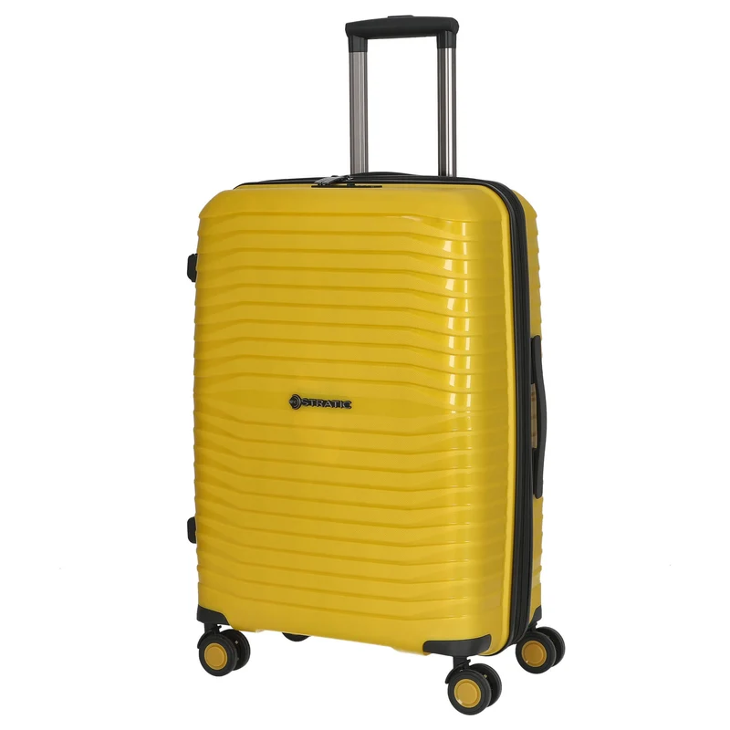 Stratic Bright+ - Trolley de 4 ruedas 66 cm M expandible (yellow gold)