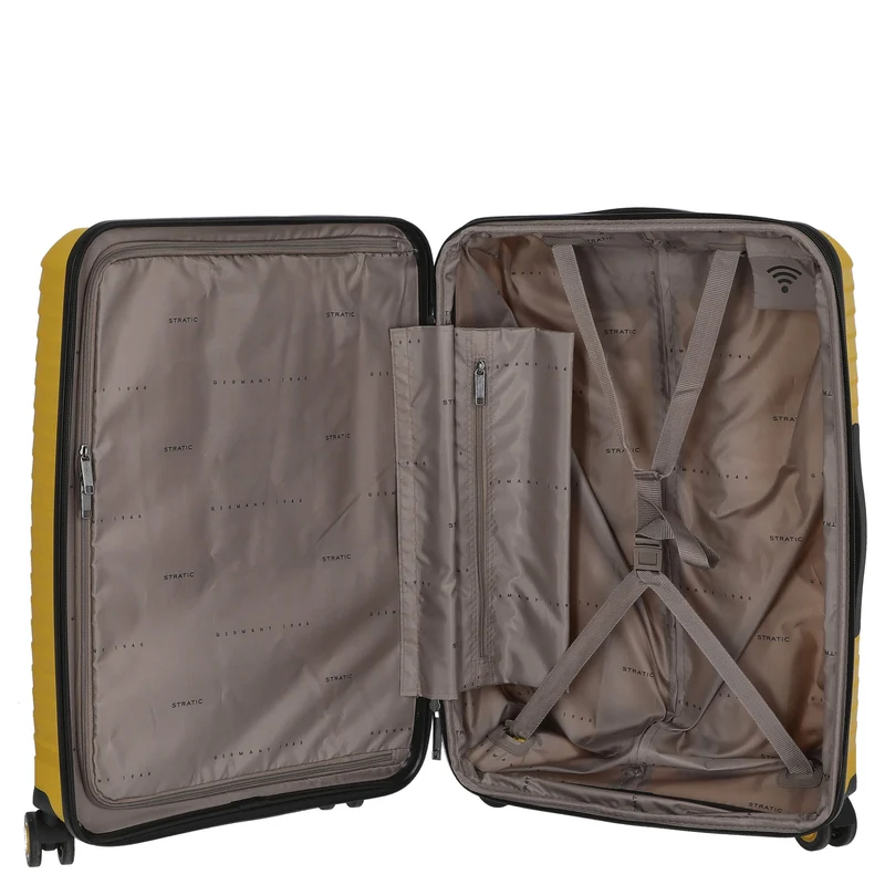 Stratic Bright+ - Trolley de 4 ruedas 66 cm M expandible (yellow gold)