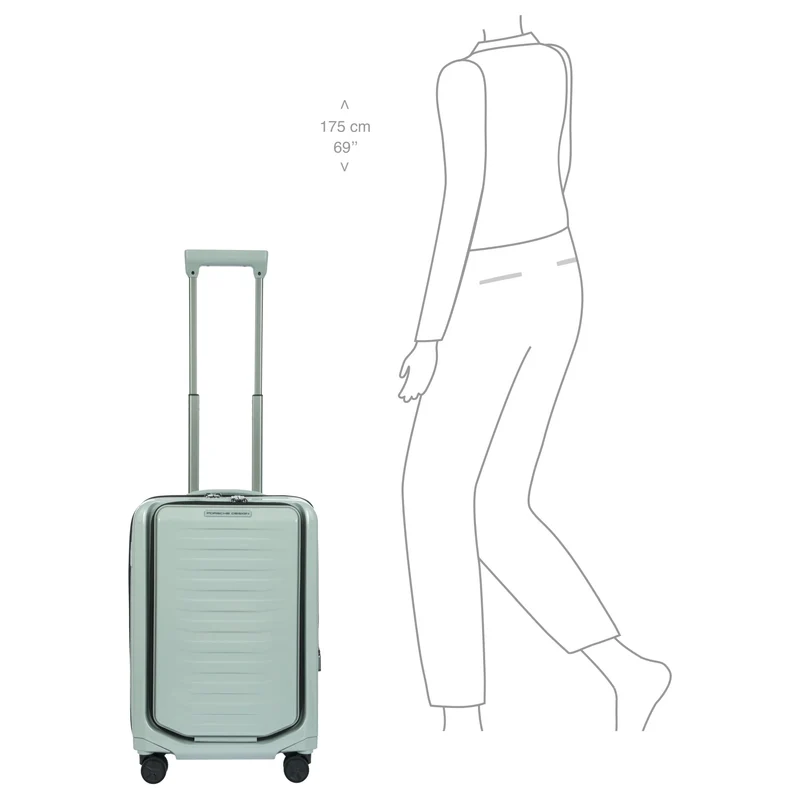 Porsche Design Roadster Hardcase - Trolley de cabina con 4 ruedas y bolsillo frontal S 55 cm (chalk shiny)