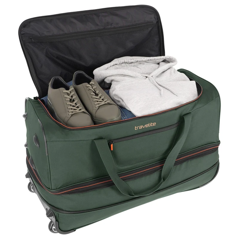 Travelite Basics - Bolsa de viaje con ruedas 98/119L 70 cm expandible (dunkelgrün)