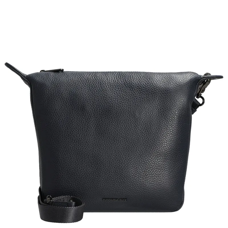 Mandarina Duck Mellow Leather - Bolso de hombro 28 cm (dress blue)