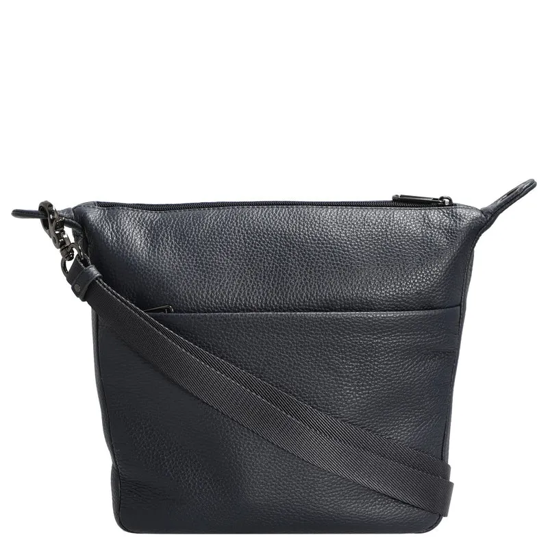 Mandarina Duck Mellow Leather - Bolso de hombro 28 cm (dress blue)