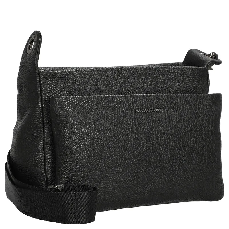 Mandarina Duck Mellow Leather - Bolso bandolera 36 cm (nero)