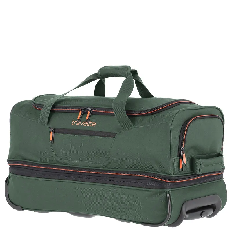 Travelite Basics - Bolsa de viaje con ruedas 51/64L 55 cm expandible (dunkgrün)