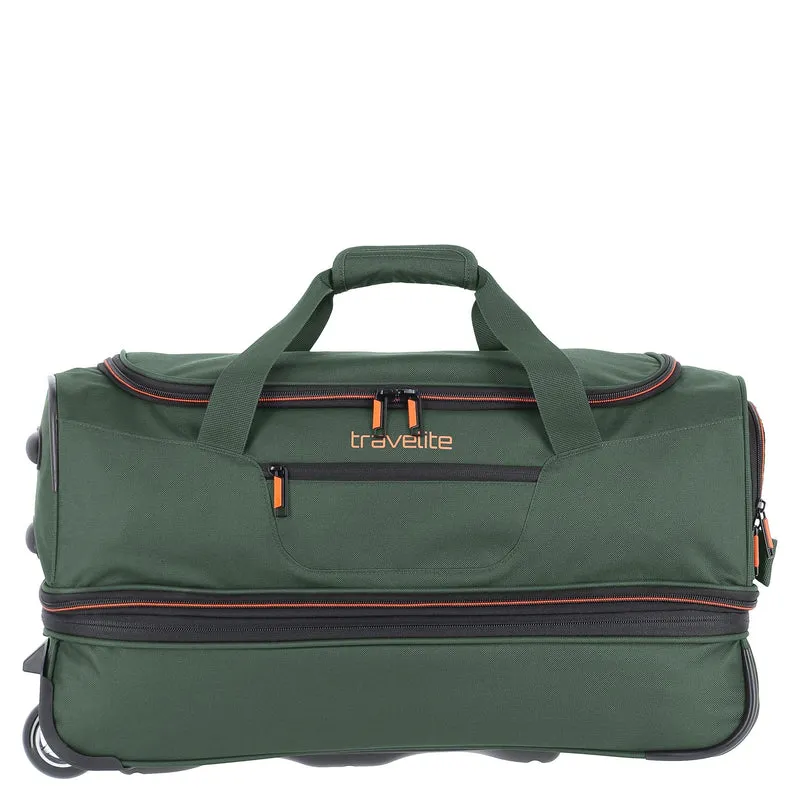 Travelite Basics - Bolsa de viaje con ruedas 51/64L 55 cm expandible (dunkgrün)