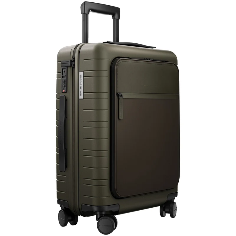Horizn Studios M5 Essential - Maleta de cabina de 4 ruedas con bolsillo frontal S 55 cm (verde oliva oscuro)