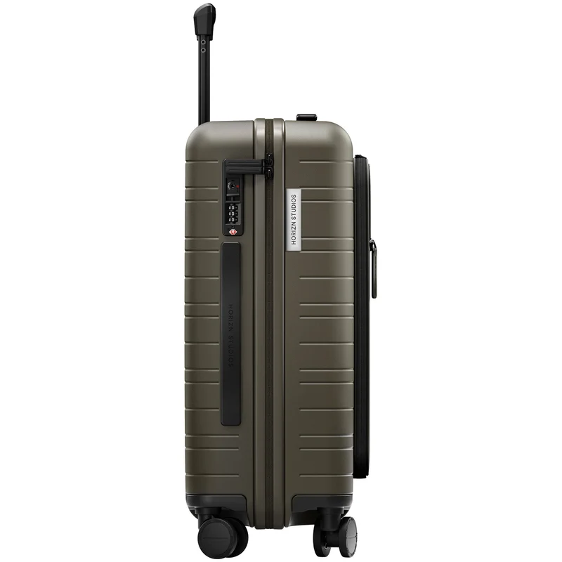 Horizn Studios M5 Essential - Maleta de cabina de 4 ruedas con bolsillo frontal S 55 cm (verde oliva oscuro)