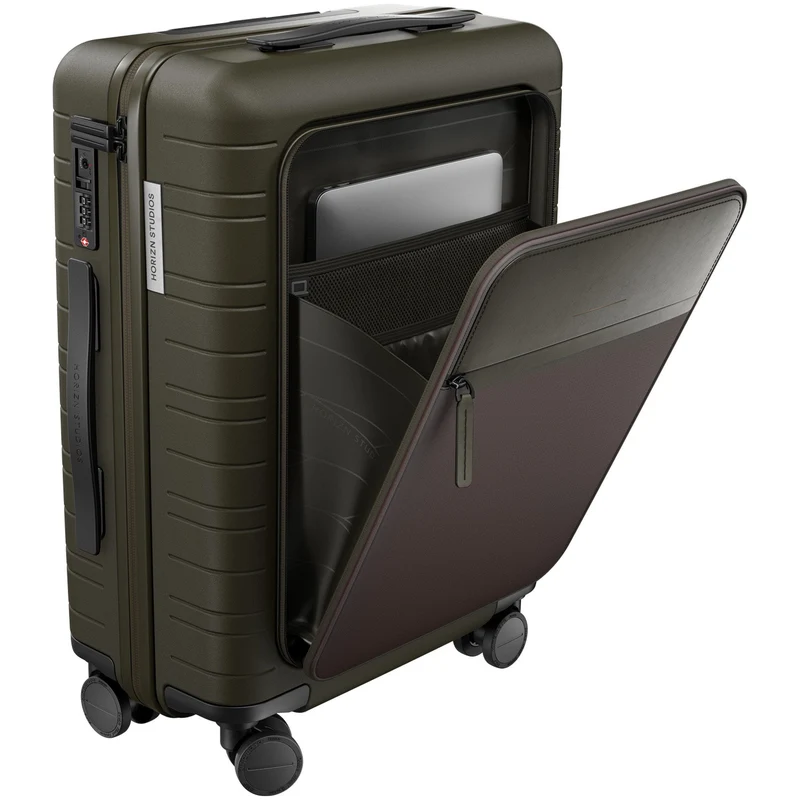 Horizn Studios M5 Essential - Maleta de cabina de 4 ruedas con bolsillo frontal S 55 cm (verde oliva oscuro)
