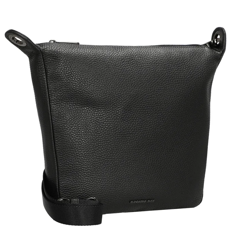 Mandarina Duck Mellow Leather - Bolso de hombro 28 cm (nero)