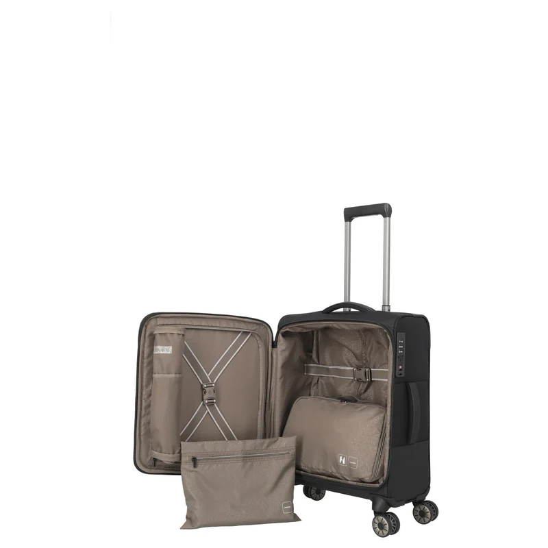 Travelite Crosslite - Trolley de cabina con 4 ruedas S 55 cm (black)