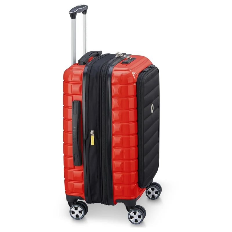Delsey Paris Shadow 5.0 - Trolley de cabina con 4 ruedas y bolsillo delantero S 55 cm erw. USB (intensives rot)