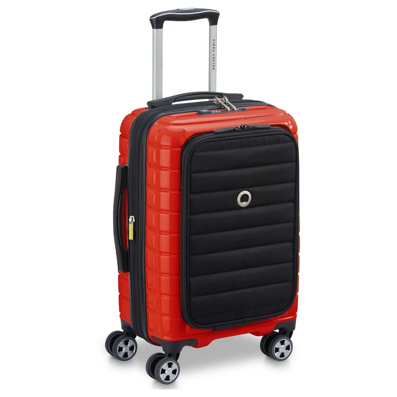 Delsey Paris Shadow 5.0 - Trolley de cabina con 4 ruedas y bolsillo delantero S 55 cm erw. USB (intensives rot)