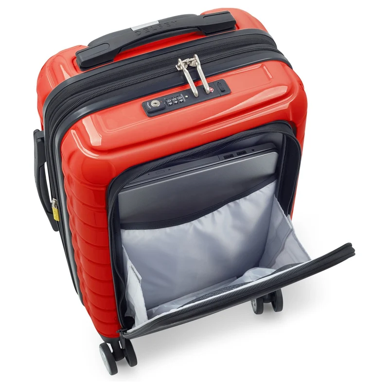 Delsey Paris Shadow 5.0 - Trolley de cabina con 4 ruedas y bolsillo delantero S 55 cm erw. USB (intensives rot)