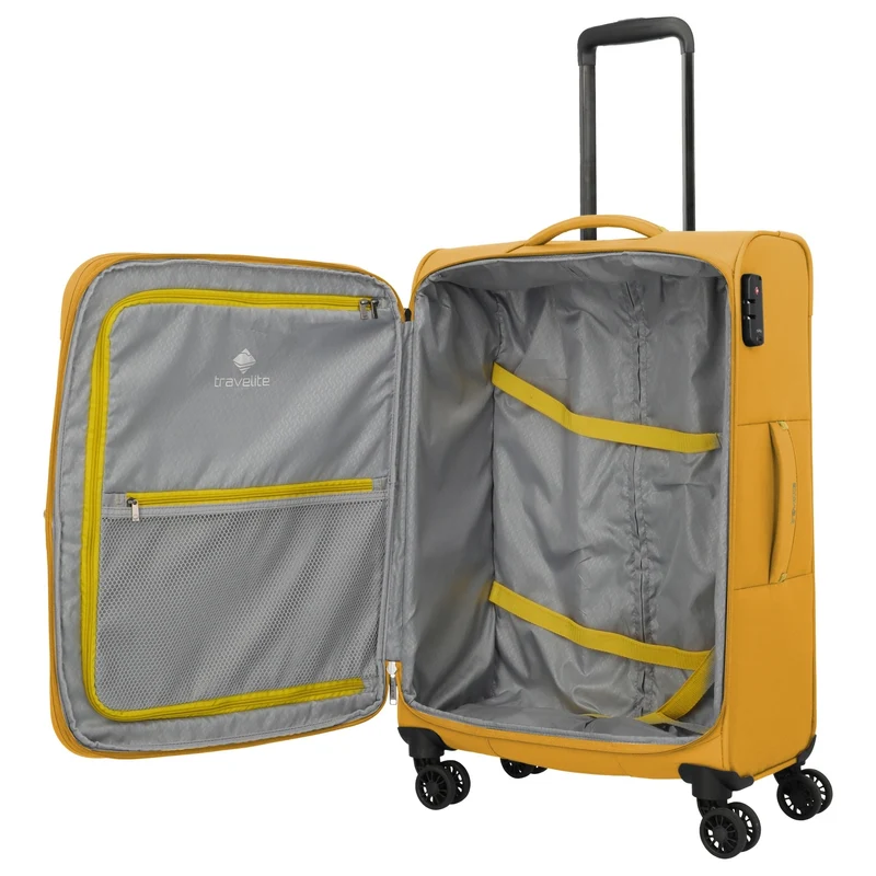 Travelite Umbria - Trolley de 4 ruedas M 67 cm expandible (golden glow)
