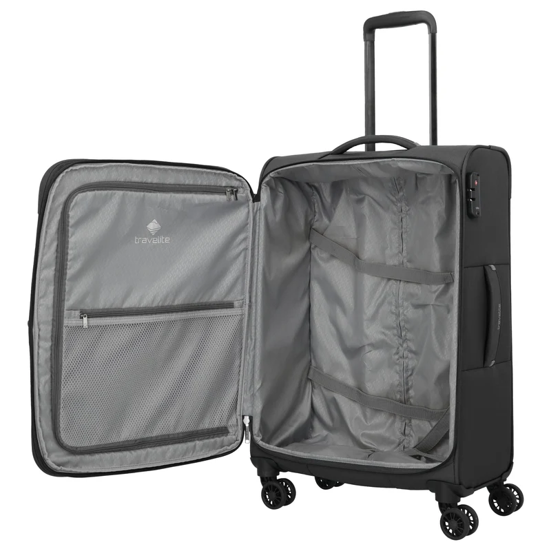 Travelite Umbria - Trolley de 4 ruedas M 67 cm expandible (schwarz)