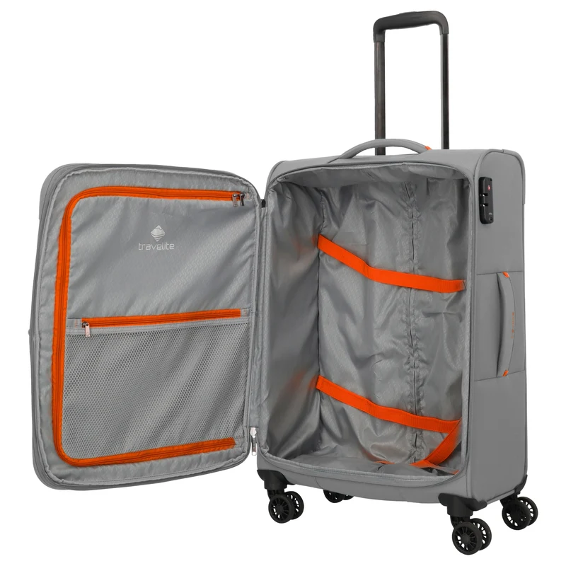 Travelite Umbria - Trolley de 4 ruedas M 67 cm expandible (smoky grey)