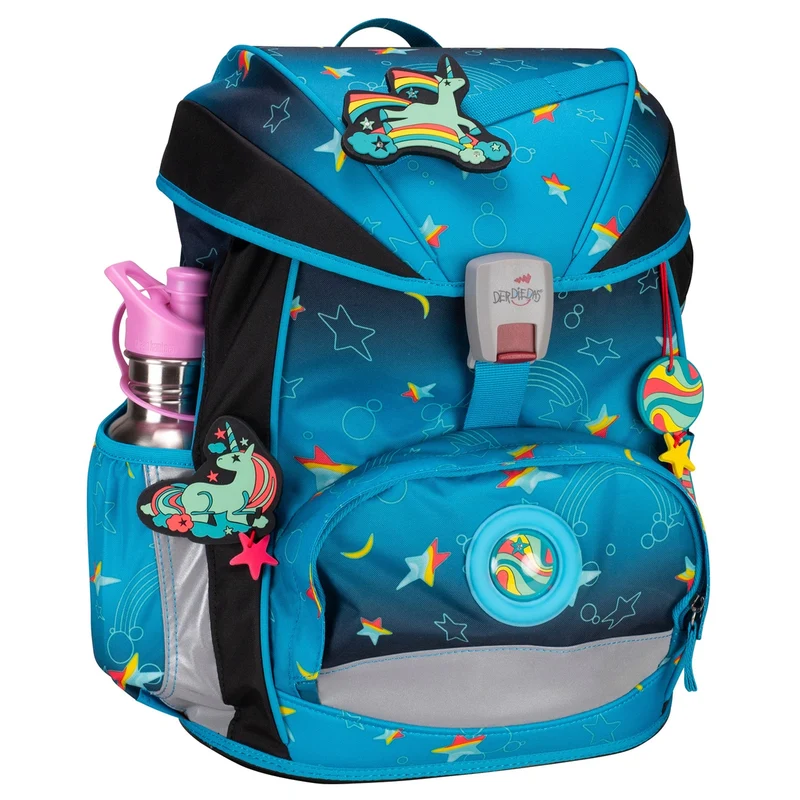 DerDieDas ErgoFlex Exclusivo LED - Set de Mochilas Escolares 5 piezas 800g (Rainbow Star)